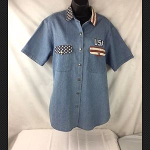 RED RIDGE MOUNTAIN OUTFITTERS vintage USA flag